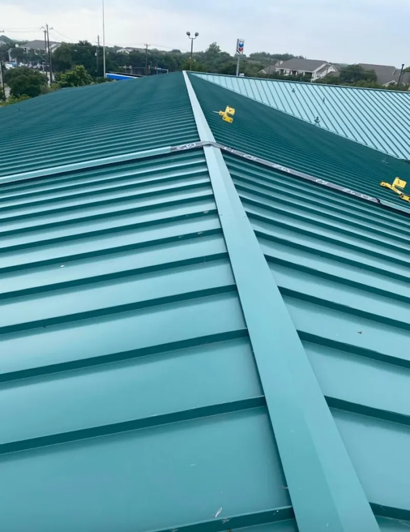 Green commercial metal roof ridge and valley for Metal Roof Repair in Phoenix